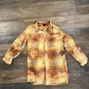 Art Class Yellow and Brown Plaid Shirt